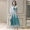 Phong cách Trung Quốc 2019 mùa xuân và mùa hè mới của phụ nữ cải tiến sườn xám phong cách organza thêu váy váy dài trẻ em - Váy dài