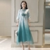 Phong cách Trung Quốc 2019 mùa xuân và mùa hè mới của phụ nữ cải tiến sườn xám phong cách organza thêu váy váy dài trẻ em - Váy dài Váy dài