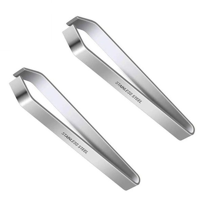 Two Sets Of Flat ClampPluck pig hair Artifact stainless steel household kitchen tool Chicken feather duck feather Pliers Tweezers drawing fishbone Fish bone Clip