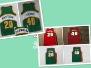 Chỗ Sonics quần áo bóng rổ retro lưới # 20 # 40 Payton Trại Sấm bóng rổ jersey - Thể thao sau