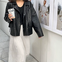 Áo khoác da nữ nhỏ mùa thu 2019 phiên bản Hàn Quốc mới của bf đen lỏng lẻo gió ngắn đầu máy mùa xuân và mùa thu - Quần áo da áo khoác da nữ giá rẻ