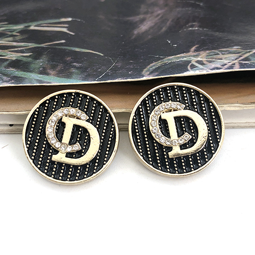 11 Stylefemale Windbreaker Outside sweater decorate button parts Metal overcoat button square circular latest fashion decorative pattern Button Versatile
