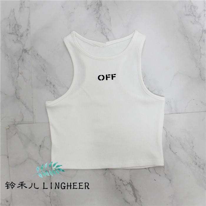 Whitemorning Zhao Chen emerging collocation Wang Gang taste street fashion halter  camisole vest female Wear out Self cultivation Bottom up Jacket