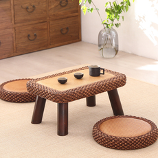Комплект татами 藤编飘窗小桌子榻榻米简易迷你茶几日式地台炕几家用卧室客厅矮桌
