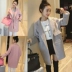Mùa thu đông 2019 thời trang mới của phụ nữ thời trang dài phổ biến phiên bản Hàn Quốc của chiếc áo khoác nhỏ lưới nhỏ màu đỏ lông cừu Hepburn - Áo Hàn Quốc Áo Hàn Quốc