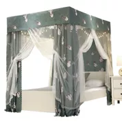 Rèm cửa lưới chống muỗi tích hợp rèm vật lý trong nhà phòng ngủ 幔 cộng với gạc sàn có khung - Bed Skirts & Valances