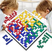 Đấu sĩ cờ vua 2-4 người vuông trẻ em trò chơi cờ vua cha mẹ và con đồ chơi tương tác máy tính để bàn câu đố Tetris