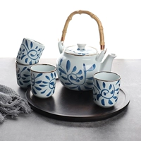 Японский ретро чайный сервиз, комплект, глина, заварочный чайник, чашка, ручная роспись, простой и элегантный дизайн