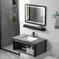 Đơn giản tấm đá không gian nhôm chậu rửa tủ kết hợp phòng tắm chậu rửa nhà gương thông minh chậu rửa treo tường lavabo đá tự nhiên