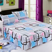 Khăn trải giường mùa hè mới màu xám đôi giường bọc bảo vệ váy ngủ khách sạn màu đỏ tươi nệm bìa đơn mảnh chống trượt