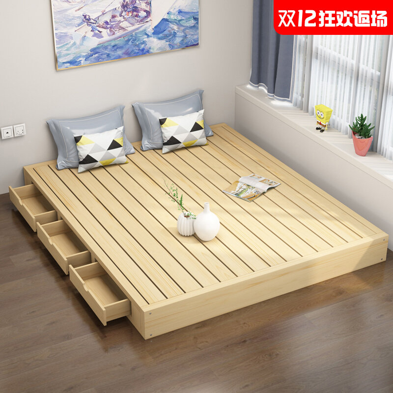 床板全实木加厚护腰床架榻榻米排骨架木床地台落地床硬板垫片日式淘宝网