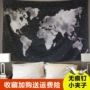 Châu Âu và Hoa Kỳ cảnh quan thế giới màu đen tấm thảm trang trí phòng ngủ in treo vải nền vải tự làm khăn trải bàn thảm vải decor treo tường