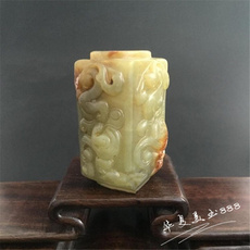 Украшения на руку 明清老岫玉仿古玩古董玉器做旧玉璧高古玉手工玉棕摆件挂件手把件