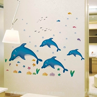 Мультяшные наклейки, украшение в помещении для детской комнаты, настенная наклейка для кровати на стену, дельфин