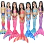 Trẻ em của nàng tiên cá áo tắm nàng tiên cá đuôi cô gái mermaid costume swimwear ba mảnh có thể được trang bị mắt cá chân bikini trẻ em