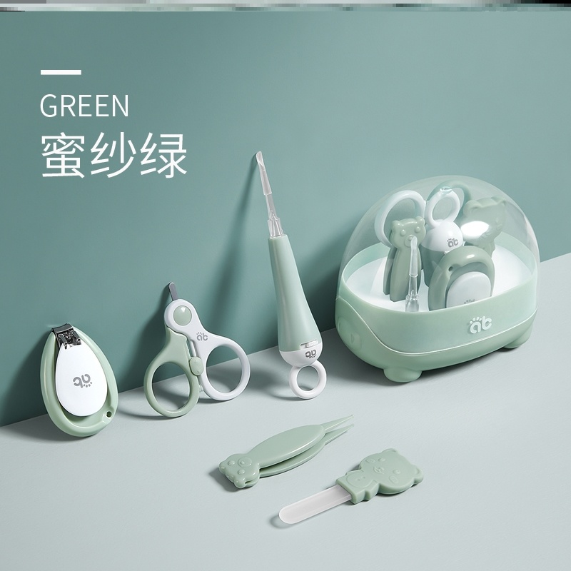 N59 Mischa Green Bear Plus 5-Piece Set0 year Baby Care tool nail cutters Nursing suit primary baby special-purpose Newborn child security combination Labor saving