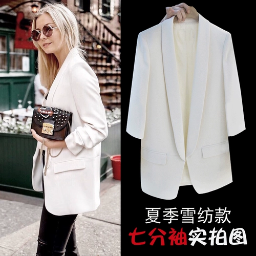 Весенний тонкий пиджак классического кроя, шифоновый белый топ для отдыха, коллекция 2023, в корейском стиле, популярно в интернете