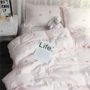 Bộ đồ ngủ hai lớp màu nude cho bé ngủ bằng vải cotton thoáng khí tua rua hoạt hình bốn mảnh ký túc xá ba mảnh - Bộ đồ giường bốn mảnh bộ drap giường 1m6