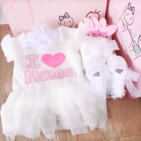 Bé công chúa váy mùa hè ăn mặc nữ bé váy cotton váy váy trăng tròn hộp quà tặng sinh nhật đồ cho bé sơ sinh