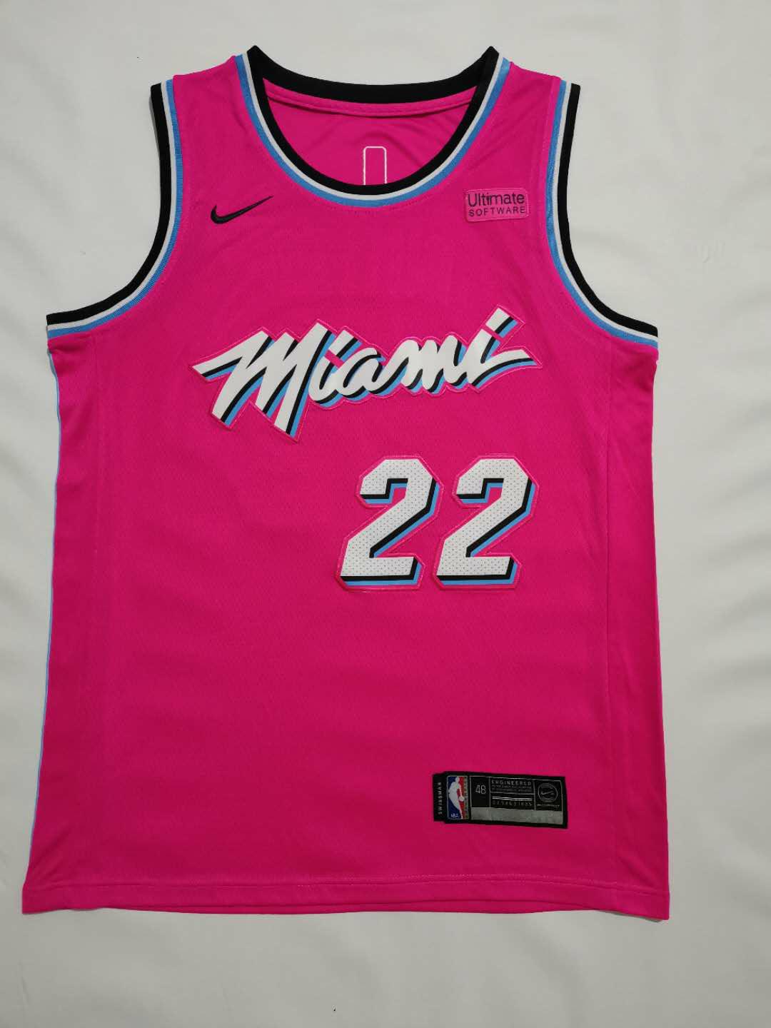 PinkThe heat No. 3 Wade Jersey men and women Basketball clothes No.22 Butler Jersey City Edition Basketball clothes vest