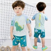 Đồ bơi trẻ em Hàn Quốc bé trai khủng long bé dễ thương 1-3 tuổi Đồ chơi trẻ em chia đôi có mũ bơi - Bộ đồ bơi của Kid