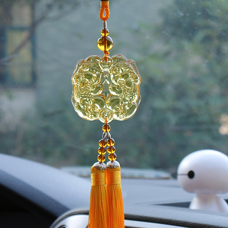 汽车用品挂件貔貅水晶琉璃饰品平安符挂饰琉璃车内摆件本命年挂饰