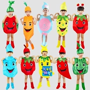 Trang phục trái cây và rau quả của trẻ em, trái cây và rau quả của trẻ em, chương trình thời trang bảo vệ môi trường, sân khấu cha-con, sáu bộ quần áo hiệu suất