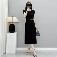 Летняя элегантная черная юбка, женское платье, по фигуре