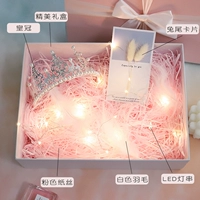 Подарочная коробка+корона+световые струны+бумажная сцена+переность+карта