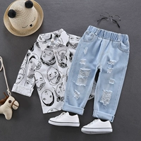 Quần jean nam 2019 xuân hè mới quần áo trẻ em nước ngoài gas bé trai Quần jeans phiên bản Hàn Quốc của quần bé thủy triều - Quần quần áo trẻ em đẹp