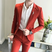 Bộ đồ vest nam Slim size nhỏ Anh gió trẻ trung Bộ đồ hai mảnh phiên bản Hàn Quốc đẹp trai ngắn S nhỏ - Suit phù hợp
