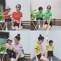 Bọ cạp 2019 mẹ-con thời trang hè T-shirt một gia đình ba bốn mùa hè cotton nguyên chất ngắn tay mỏng - Trang phục dành cho cha mẹ và con áo form rộng cho cả gia đình