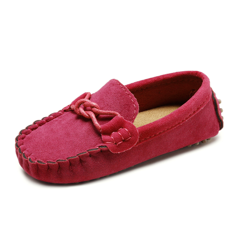 Rose Redchildren leather shoes Boy shoes 2021 new pattern girl Doug shoes British style Zhongda Tong Kick on baby Single shoes