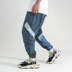 Cứng đầu studio xanh dải thư in ấn cá tính khâu thể thao quần nam màu sắc tương phản vít miệng feet chín quần triều Crop Jeans