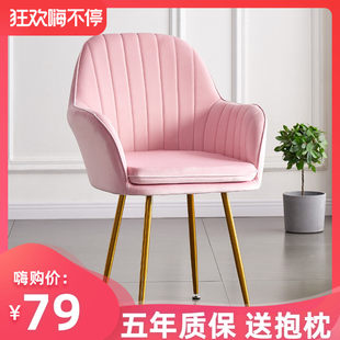 Nordic light luxury dining chair home dining table and chair simple dressing chair stool back makeup chair net red INS chair