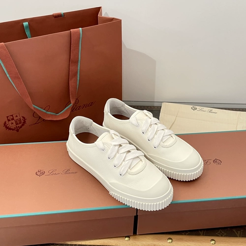 Подлинная покупка Loro Piana/Noyo Piana, новая женская обувь LP, повседневные универсальные белые туфли на плоской подошве