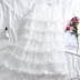 Nhật Bản ngọt ngào công chúa gió tính khí cao eo cao bánh ren váy lưới dài váy váy petticoat - Váy chân váy caro Váy