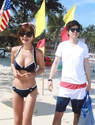 Hàn Quốc chính hãng nhập khẩu đồ bơi đôi bikini thép tấm nữ áo tắm nam quần biển 897 - Vài đồ bơi