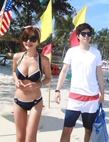 Hàn Quốc chính hãng nhập khẩu đồ bơi đôi bikini thép tấm nữ áo tắm nam quần biển 897 - Vài đồ bơi set đồ đôi đi biển