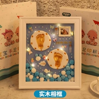 Жарить подарочная коробка синий фон+золотой лак+цифровая наклейка+теплый свет