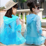 Quần áo chống nắng cho bé gái nước ngoài hè 2019 phiên bản mới của Hàn Quốc về phần dài của quần áo chống nắng ngoài trời mỏng bố mẹ-con - Quần áo ngoài trời cho trẻ em