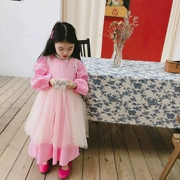 Váy bé gái mùa thu 2019 Thiết kế ban đầu Màu hồng phớt tay áo dài tay Cotton trẻ em Váy công chúa - Váy