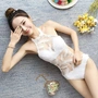 Đồ bơi bikiri 2019 mới đính kèm bộ bikini lông vũ gợi cảm quây backless spa ngực nhỏ tập hợp thép tấm - Bikinis đồ bơi nữ