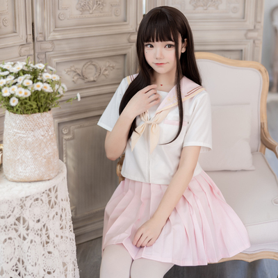 taobao agent Genuine navy uniform, mini-skirt, Japanese pleated skirt, high waist