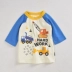 Quần áo trẻ em tay áo bảy điểm nam trẻ em bé 3 tuổi xe mùa thu Nhật Bản tay áo Nhật Bản áo thun thể thao khâu - Áo thun Áo thun