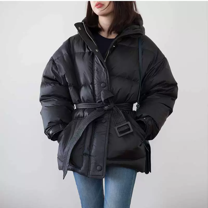 2019 mùa đông mới kiểu áo khoác eo eo thời trang dày của Hàn Quốc Dongdaemun đen xuống áo khoác nữ - Xuống áo khoác