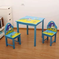 Phim hoạt hình trẻ em bàn và ghế viết bàn gỗ rắn mẫu giáo trẻ em học bàn trẻ em bàn vuông và ghế - Phòng trẻ em / Bàn ghế ghế mầm non