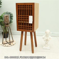 шкафчик 华夏新中式实木餐边柜原木色储物柜网格收纳柜客厅靠墙玄关柜 OTHER