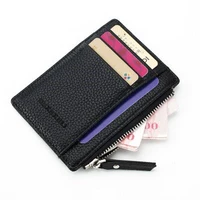 Túi thẻ mỏng nam ví mini zip xu nữ Cặp đôi Hàn Quốc đặt thẻ bằng lái xe bao đựng thẻ ID ví da nam cao cấp