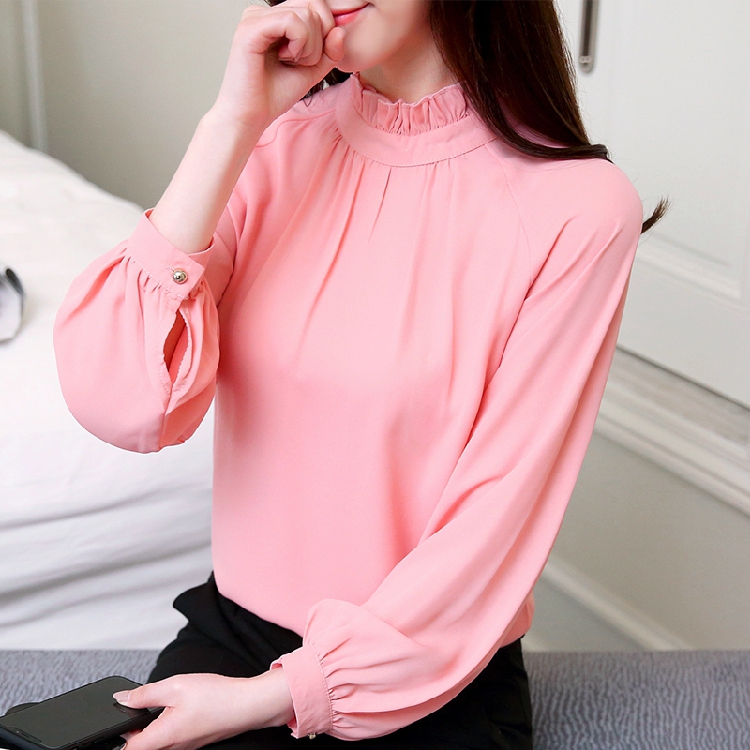 Ngắn tay áo thun voan nữ t- shirt 2018 mùa hè mới han fan hâm mộ quần áo siêu cổ tích lá sen tay áo hoang dã mùa hè áo sơ mi nhỏ